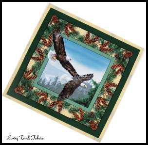 WEIRS SOARING EAGLES PILLOW / QUILT FABRIC PANEL 15 #B  