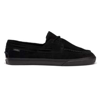 VANS WOMENS ZAPATO LO PRO NATIVE SUEDE ALL BLACK GUM MOCCASIN SHOES 