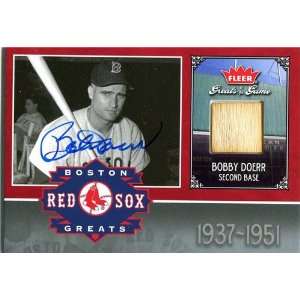  Bobby Doerr Autographed/Hand Signed 2006 Fleer Bat Card 