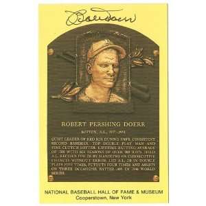  Bobby Doerr Autographed Hall of Fame Plaque Postcard 