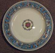 WEDGEWOOD Vintage Bone China Turquoise Salad Plate w/Fruit 51 8 W2714 