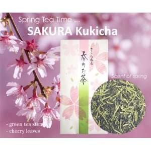 Japanese tea   SakuraCha (flavor tea, green tea stem + cherry leaves 
