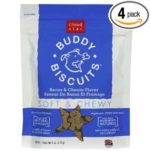 Cloud Star, Soft & Chewy Buddy Biscuits Dog Treats, Bacon and Cheese 