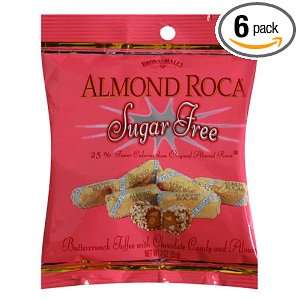 Brown & Haley Sugar Free Almond Roca Buttercrunch , 3 Ounce Bags (Pack 
