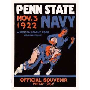  1922 Navy Midshipmen vs Penn State Nittany Lions 22 x 30 
