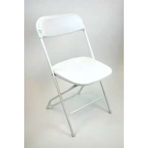 Folding Chair   Plastic Folding Chair (Set of 8) in White 