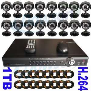  CCTV Surveillance Video System 16 Channel DVR Cameras 