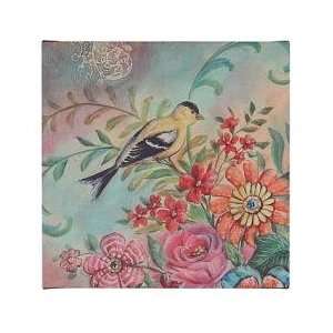    Yellow Bird Flower Floral Wall Art French Style