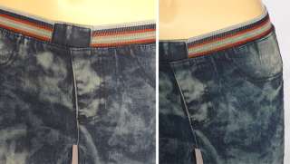 NWT Womens Acid Washed Low Skinny Spandex Stretch Denim Leggings Jean 