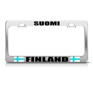 Finland Finnish Flag Suomi Country license plate frame Stainless
