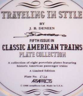 Traveling In Style Jim Deneen Classic Am. Train Plate  
