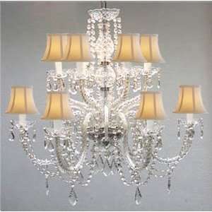  MURANO VENETIAN STYLE ALL CRYSTAL CHANDELIER WITH WHITE 