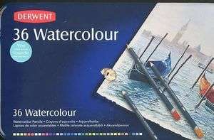 Derwent 36 piece Watercolour Pencils tin case set NEW  