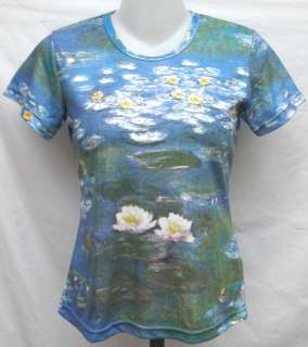 Claude Monet Water Lily ART Women T Shirt Top Sz M, SS1018  