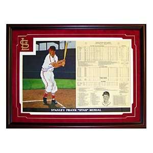  Stan Musial Autographed / Signed Framed Poster (PSA/DNA 