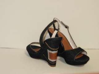 New Guess Wedge By Marciano Adela Blue Denim Size 9  