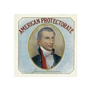  American Protectorate Brand Cigar Outer Box Label, James 