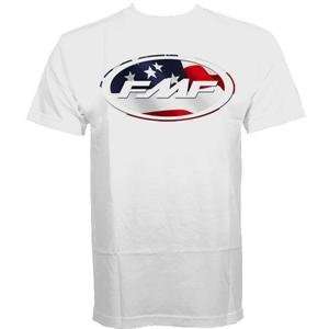  FMF Apparel Patriot T Shirt   Large/White Automotive
