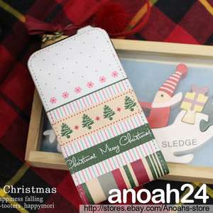 Merry ChristmasHAPPYMORI Korean cute leather case cover for iPhone4 