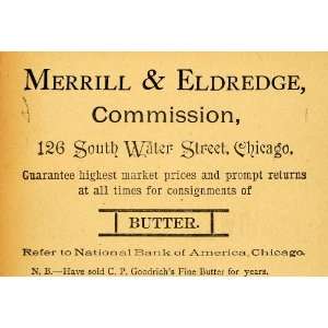  1893 Ad Merrill & Eldredge Commission House Butter Sale 