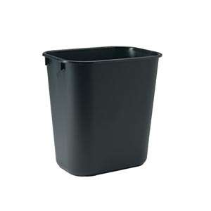 Rubbermaid Plastic Wastebasket 3.5 Gal Black Trash Can  