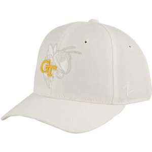  Zephyr Georgia Tech Yellow Jackets White Vortex Fitted Hat 