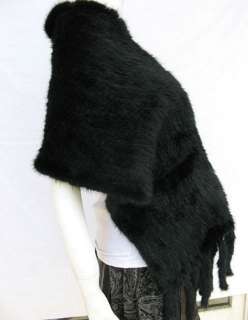 100% Real Genuine Mink Fur Wrap Scarf Shawl PJ12  