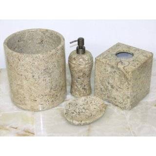 Fossil Marble Bathroom Accessories Set 4 Pcs Two Weeks Super Sale