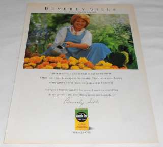 1991 Miracle Gro ad page ~ BEVERLY SILLS  
