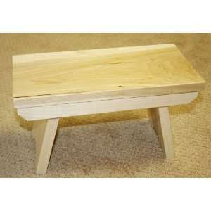  Amish Handcrafted Solid Wood Step Stool   Unfinished