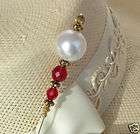 FAUX PEARL AND RED CRYSTALS HATPIN   Society Hatpins