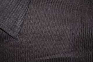 HUGO BOSS black Dress Shirt sz 16 34/35 Cotton w/ Vertical Tonal Weave 