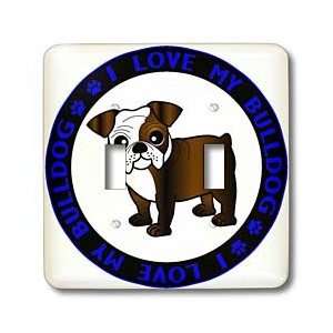 Janna Salak Designs Dogs   I Love My Bulldog   Dark Brindle and White 