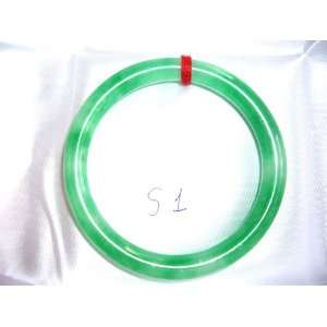  China Lucky Real Jade Bracelet Green Bangle 53 mm Round 