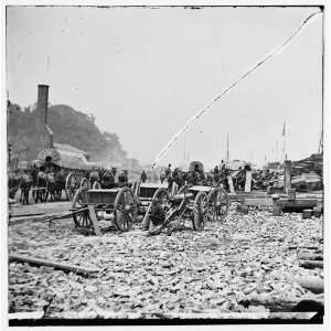   City Point,Virginia. Caissons,cannon,army wagons,etc