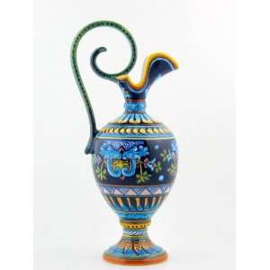   15.7 inch Geometric Amphora Vase   Handmade in Deruta