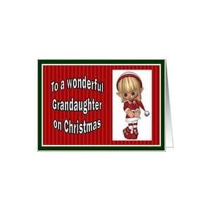  Elf Christmas Greeting Card for grandaughter personalized 