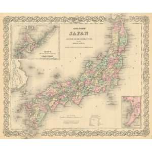  Colton 1881 Antique Map of Japan