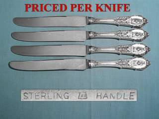 WALLACE STERLING PLACE KNIVES ~ ROSE POINT ~ NO MONO  