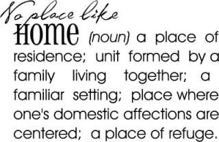 No Place Like Home Wall Words Sticker Vinyl Decal Quote  