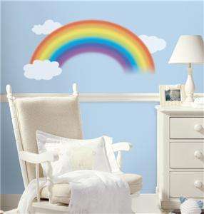 New RAINBOW GIANT WALL DECALS Clouds Bedroom Stickers 034878032122 