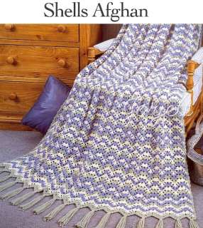 Shells Afghan, easy shell ripple crochet pattern  