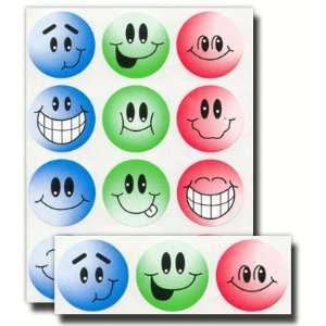  Smiley Face, Classic Acid Free, 3 Colors  12 Stickers Per Page 