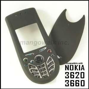  RUBBER BLACK Faceplate/Cover for Nokia 3660 + Keypad 
