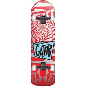 Vision Gator 2 Complete Skateboard   10.25 Red/Silver w 