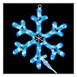 15 Blue LED Rope Light Snowflake Sculpture