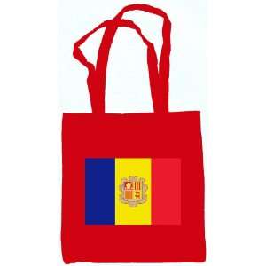  Andorra Flag Canvas Tote Bag Red 