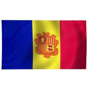  Andorra Flag (With Seal) 2X3 Foot Nylon PH Patio, Lawn 