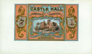 Castle Hall Vintage Cigar Inner Label Hotel  