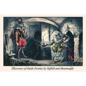 Discovery of Guido Fawkes by Suffolk and Mounteagle by L. Sisson. Size 